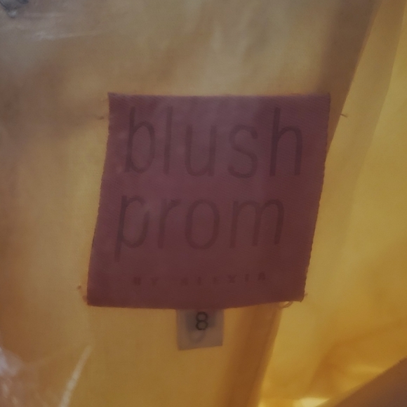 Yellow Formal Dress with Embellished Neckline - Picture 3 of 3